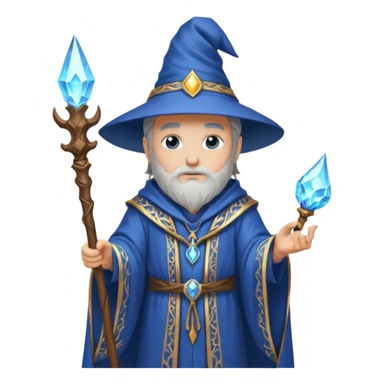 wizard holding glowing staff. sticker