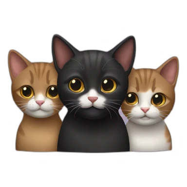 Gato negro con dos hermanos  sticker