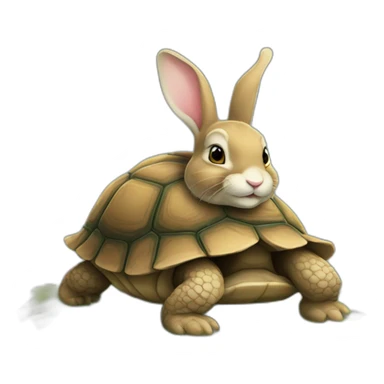 Lapin sur tortue sticker