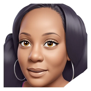 smiling girl with black hair sticker