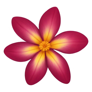 red-golden 7-petal fower with yellow and purple pistil sticker