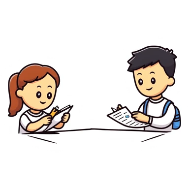 friends exchanging notes and letters sticker