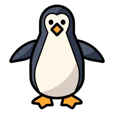 geometric penguin with angular shapes, made of triangles and polygons sticker