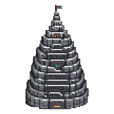 Tower of Babel with multiple languages written around it sticker