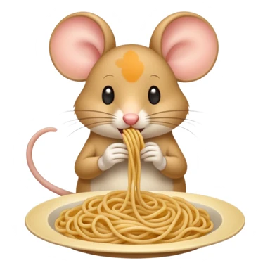 mouse eating noodle sticker