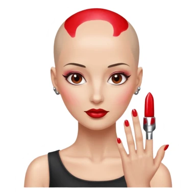 정말 예쁜 미인인데 대머리인 근데 머리 부분만 철로 되어있는
근데 네일도 하고 있는 sticker