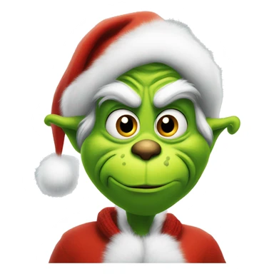 Grinch in Santa Claus's scarf sticker