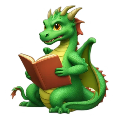 dragon-reading-a-book-with-a-cup-of-tea sticker