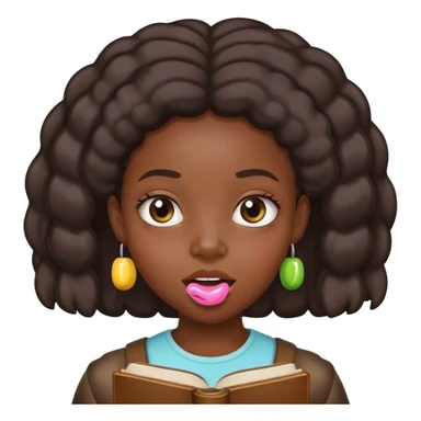 a black girl with A bible gum  sticker