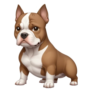 White and dark brown american pocket bully sticker