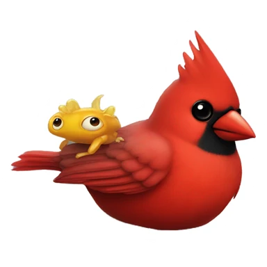 Cardinal cuddling with sea slug sticker