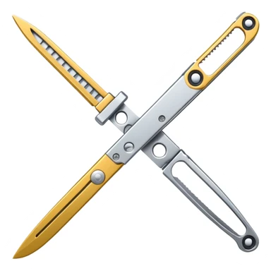 only Silver colour fidgeting butterfly knife sticker