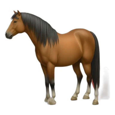 On the cover of the red book stands an image of a horse sticker