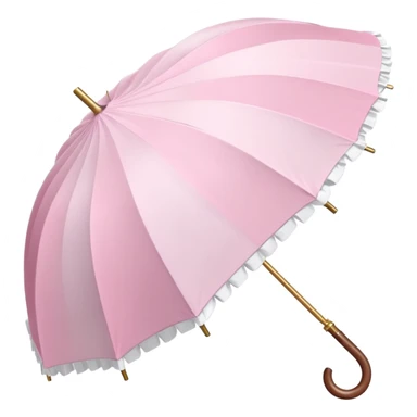 A beautiful pretty cute pastel pink and white umbrella-parasol with sakura patterns and white frills sticker