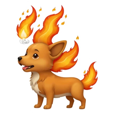 Dog that ate a fire-hot wing breathing fire sticker
