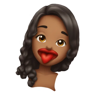 a girl kiss with heart on lips sticker