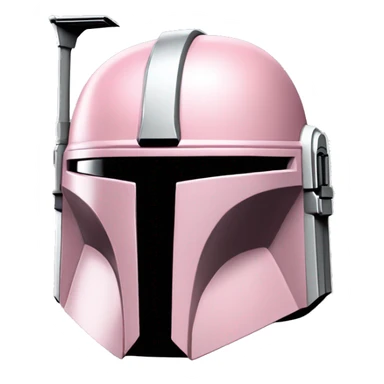 Flat Pink and white Mandalorian helmet sticker