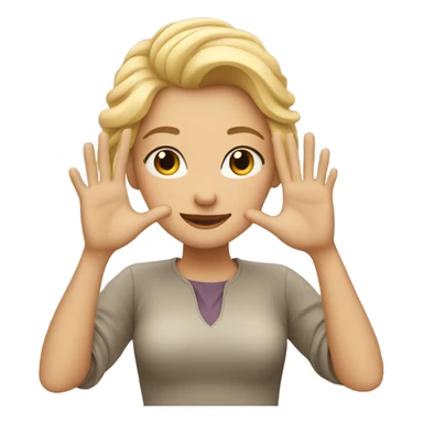 woman with blonde hair making heart with hands sticker
