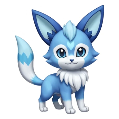 Glaceon-Purrloin-Meowstic-Fakémon-hybrid-creature (full body)  sticker