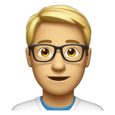 a computer nerd with glasses sticker