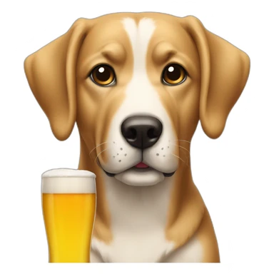 Chien qui boit de la biere sticker