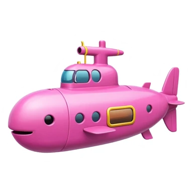 pink mini single submarine in cartoon  sticker