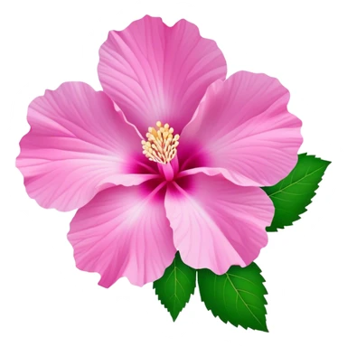 Cinematic Realistic image of a Mugunghwa flower (Rose of Sharon), rendered with delicate petal textures and vibrant pink hues, set against a minimalist background with gentle, diffused lighting that highlights its national significance sticker