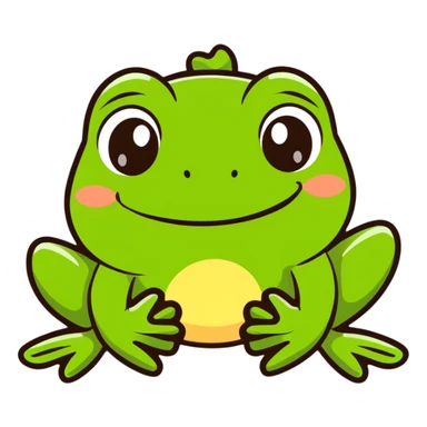 A cute frog face saying good morning  sticker