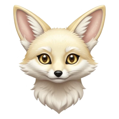 Pure white fennec fox with glittery gold eyes sticker