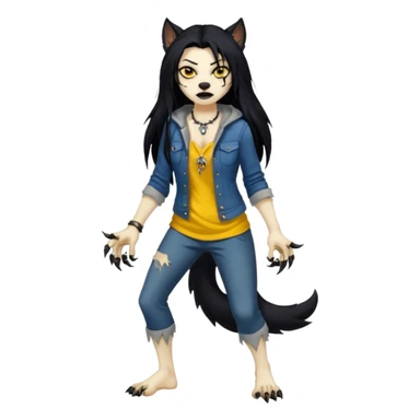 Female werewolf full body sticker