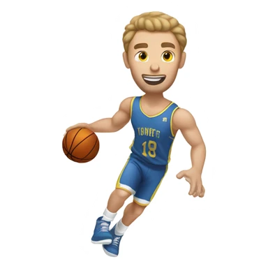 Caucasian dunking a basketball  sticker