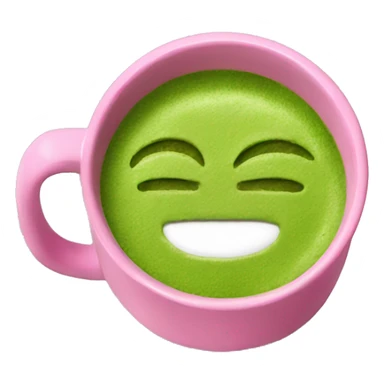 Matcha in a pink mug sticker