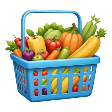
shopping basket with groceries sticker