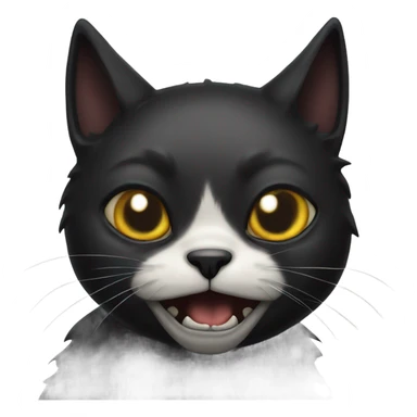 terrified black medieval cat, gothic style sticker