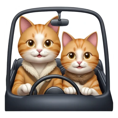 Cat driving with his mother sticker