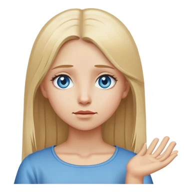 Blond hair, girl with blue eyes and straight hair begging for money sticker