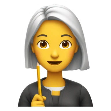 Woman with pencil sticker