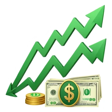 Cash flow with arrow sticker