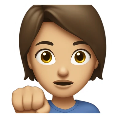 Angry brunette shaking her fist sticker