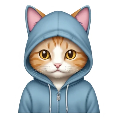 Cat wearing hoodie sticker