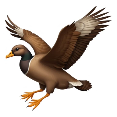 wild goose with black neck and brown wings, in flight sticker
