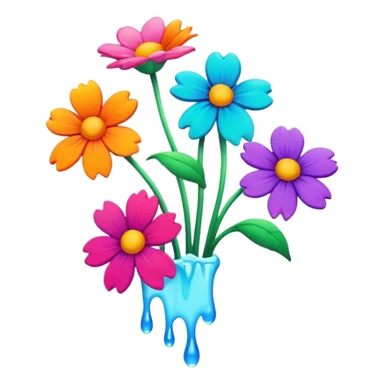 smiling melting flowers  sticker