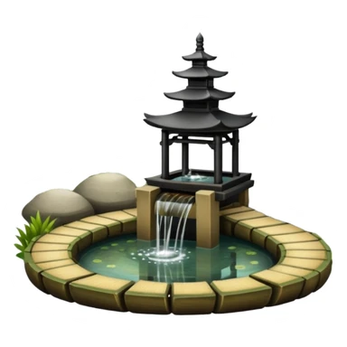 Shiny sparkly glittery beautiful elegant pretty precious divine Japanese zen garden vintage old bamboo fountain beautiful pathway aesthetic scenery  sticker