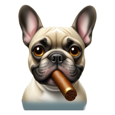 French bulldog with cigar sticker