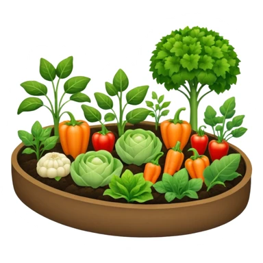 garden bed with growing vegetables  sticker