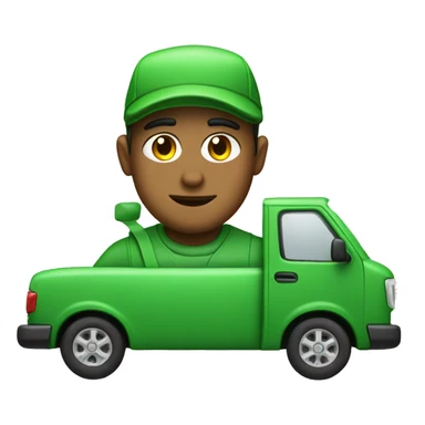 green delivery car with driver sticker