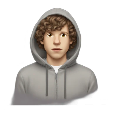 Jesse Eisenberg grey hoodie brown hair sticker