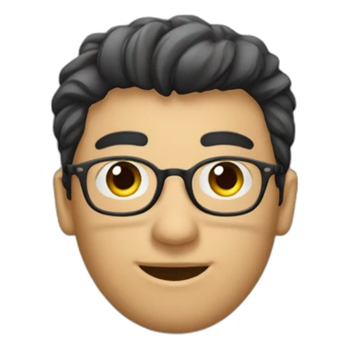 Un uomo con capelli corti castani scuri e occhiali neri sticker