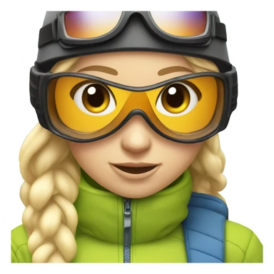 Blonde girl skiing  sticker
