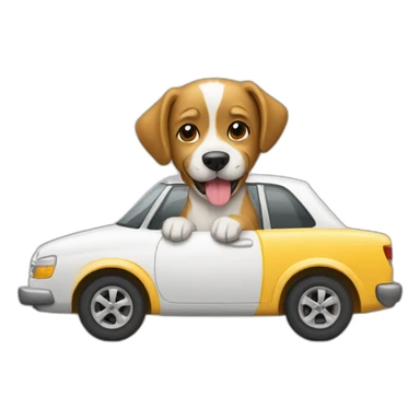 Chien suis conduit une voiture sticker